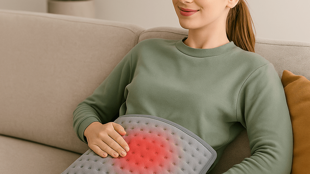 Femme assise sur son lit, enveloppée dans une couverture, pour un moment cocooning et de détente au chaud