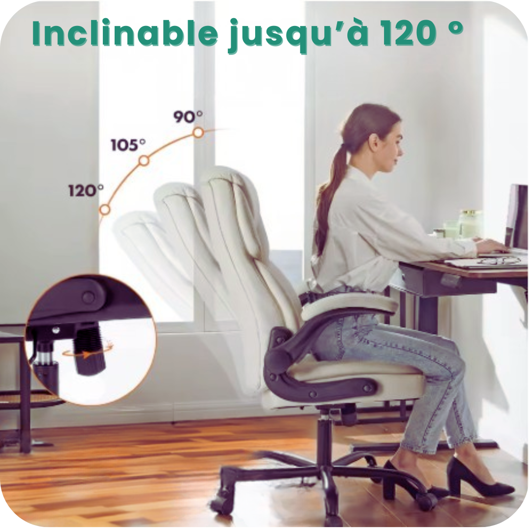 chaise de bureau inclinable 120 degrés pour plus de confort au travail