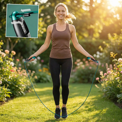 corde à sauter digitale ajustable utilisée en extérieur pour cardio