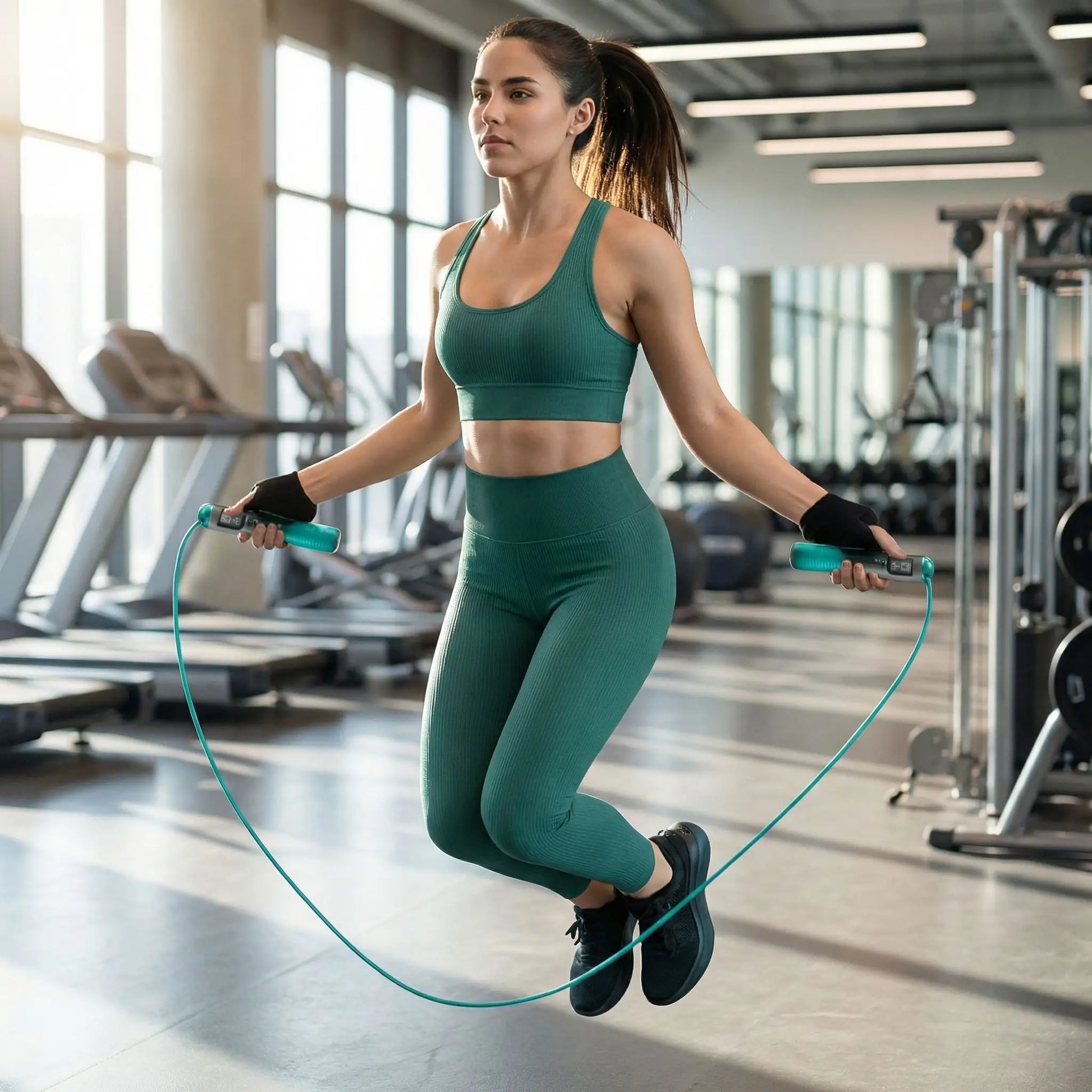 corde à sauter digitale cardio en salle de sport HIIT