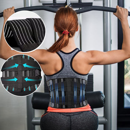 Femme en entraînement avec ceinture, affichant la flexibilité, le design ergonomique et le serrage renforcé