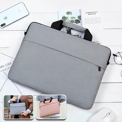 Housse d’ordinateur grise Protection Élégante™ avec poche frontale pour accessoires.