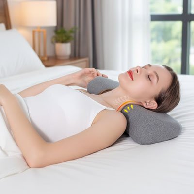 Oreiller ergonomique cervical permettant un alignement parfait du cou pour un sommeil profond et sans douleurs