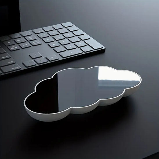 dessous du repose-poignet en forme de nuage avec finition antidérapante – accessoire ergonomique design pour le bureau