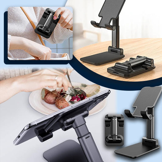 Support de téléphone portable pliable et réglable, idéal pour regarder des vidéos ou travailler en mains libres à la maison ou au bureau.
