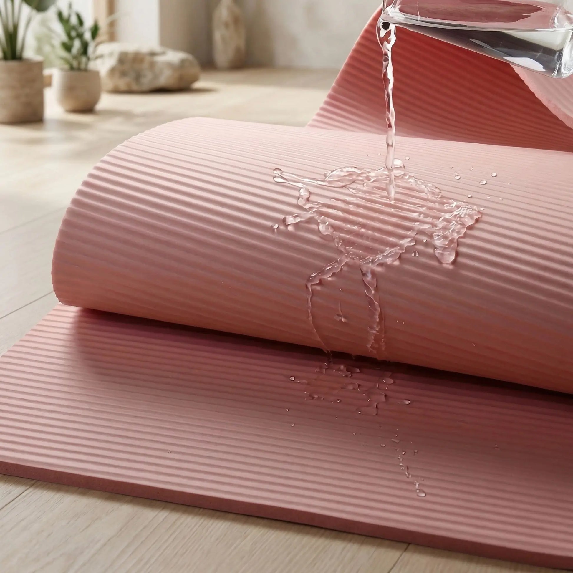 eau versée sur tapis de sport NBR 15mm imperméable