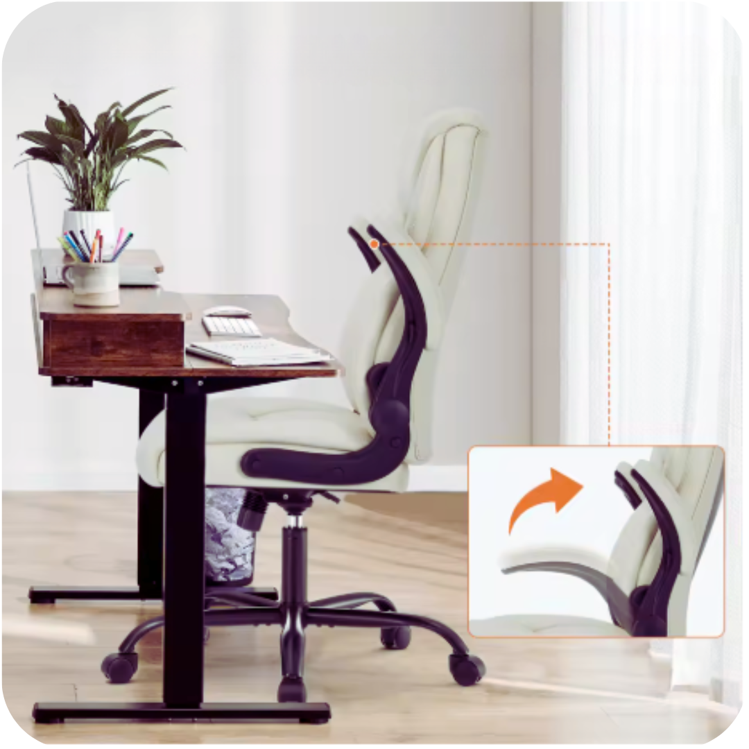 chaise ergonomique de bureau avec accoudoirs rabattables