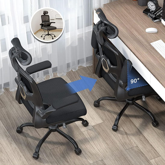 dossier inclinable 90 degrés sur chaise de bureau ergonomique