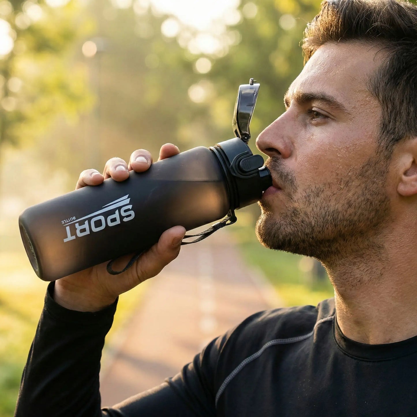 détail bouchon sécurisé anti-fuite gourde sport