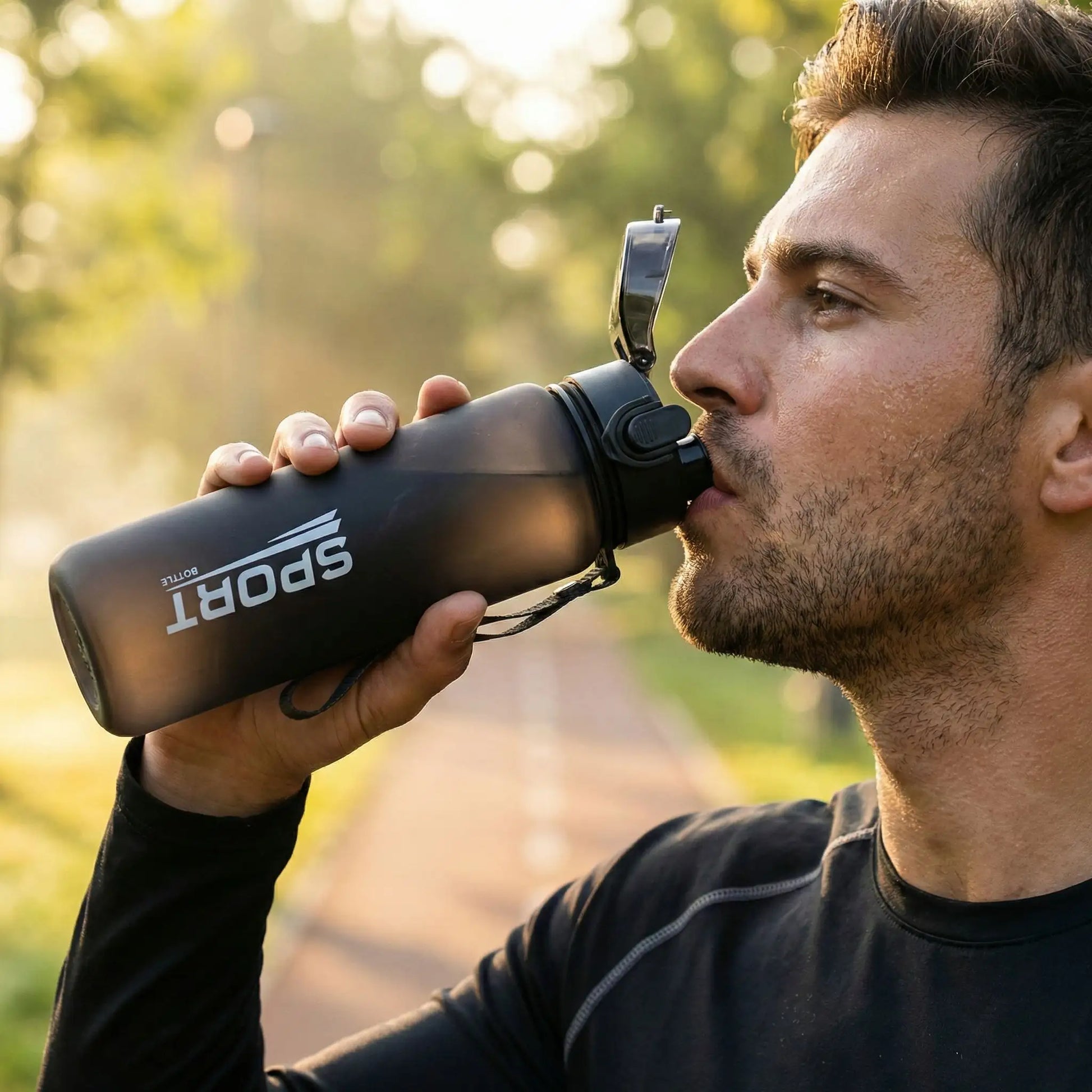 détail bouchon sécurisé anti-fuite gourde sport