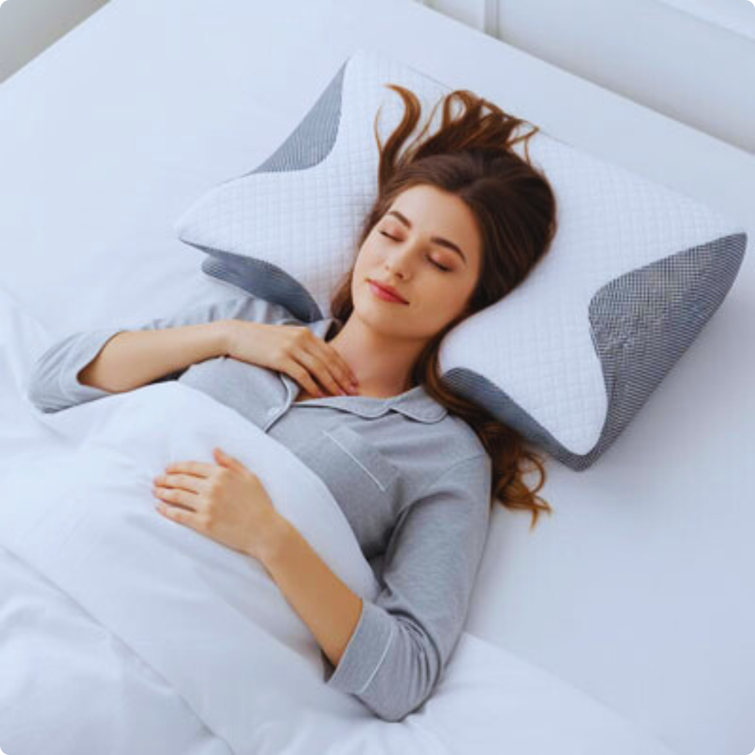 oreiller cervical a memoire de forme pour soulager les douleurs au cou pendant le sommeil