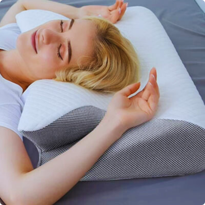 oreiller ergonomique cervical en mousse a memoire de forme pour alignement du cou