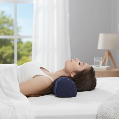 oreiller cervical ergonomique soutenant la nuque pendant le sommeil