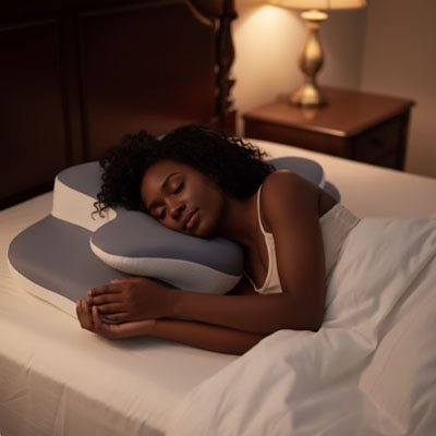 oreiller cervical ergonomique design papillon pour cou et epaules