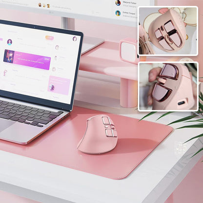 souris ergonomique rose