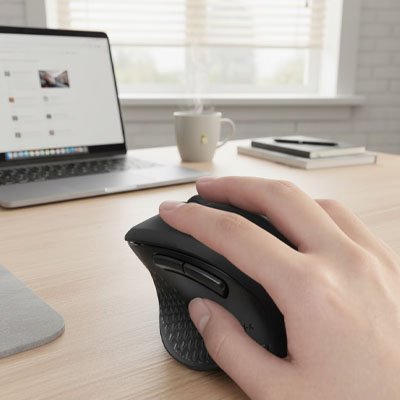souris ordinateur ergonomique avec design vertical et repose-pouce