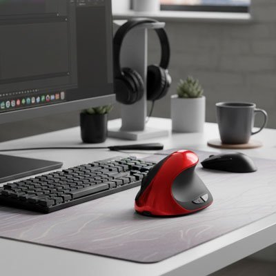souris sans fil bluetooth ergonomique avec récepteur USB
