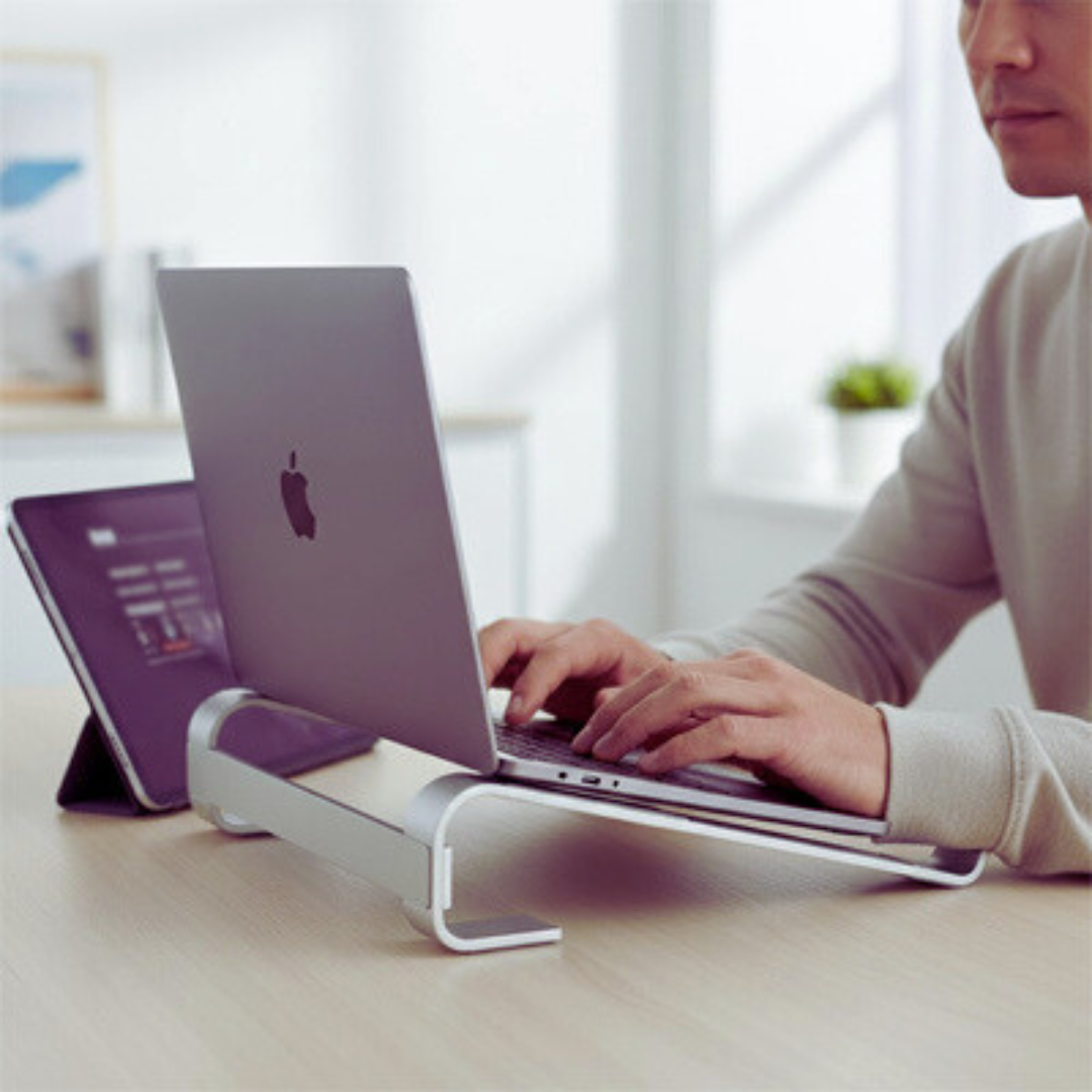 support ordinateur portable ergonomique compatible macbook et pc portable sur bureau