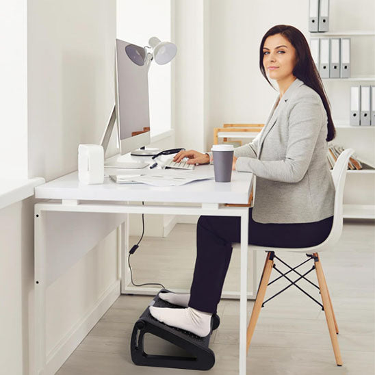 repose pied usage bureau antidérapant noir